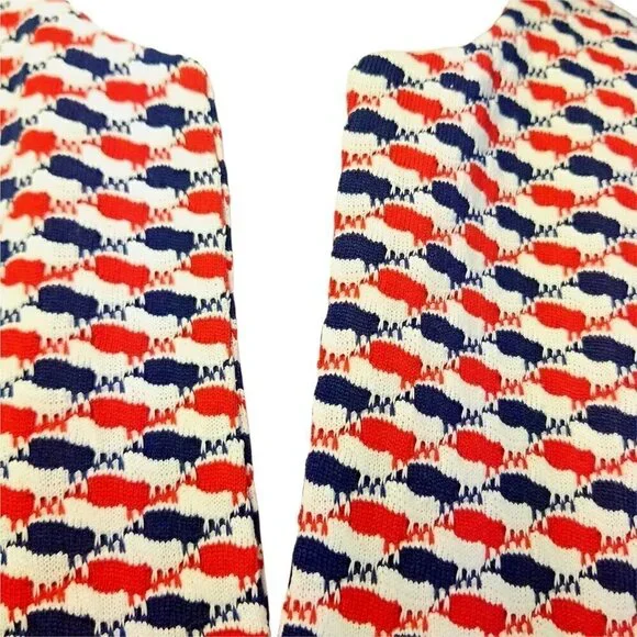 Vtg 60s 70s mod mcm double knit red white blue dress - Picture 5 of 8